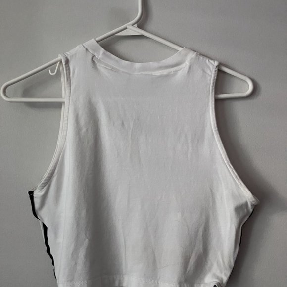 Adidas tank top, womens size s, white with 3 black strips on each side, - Picture 2 of 3
